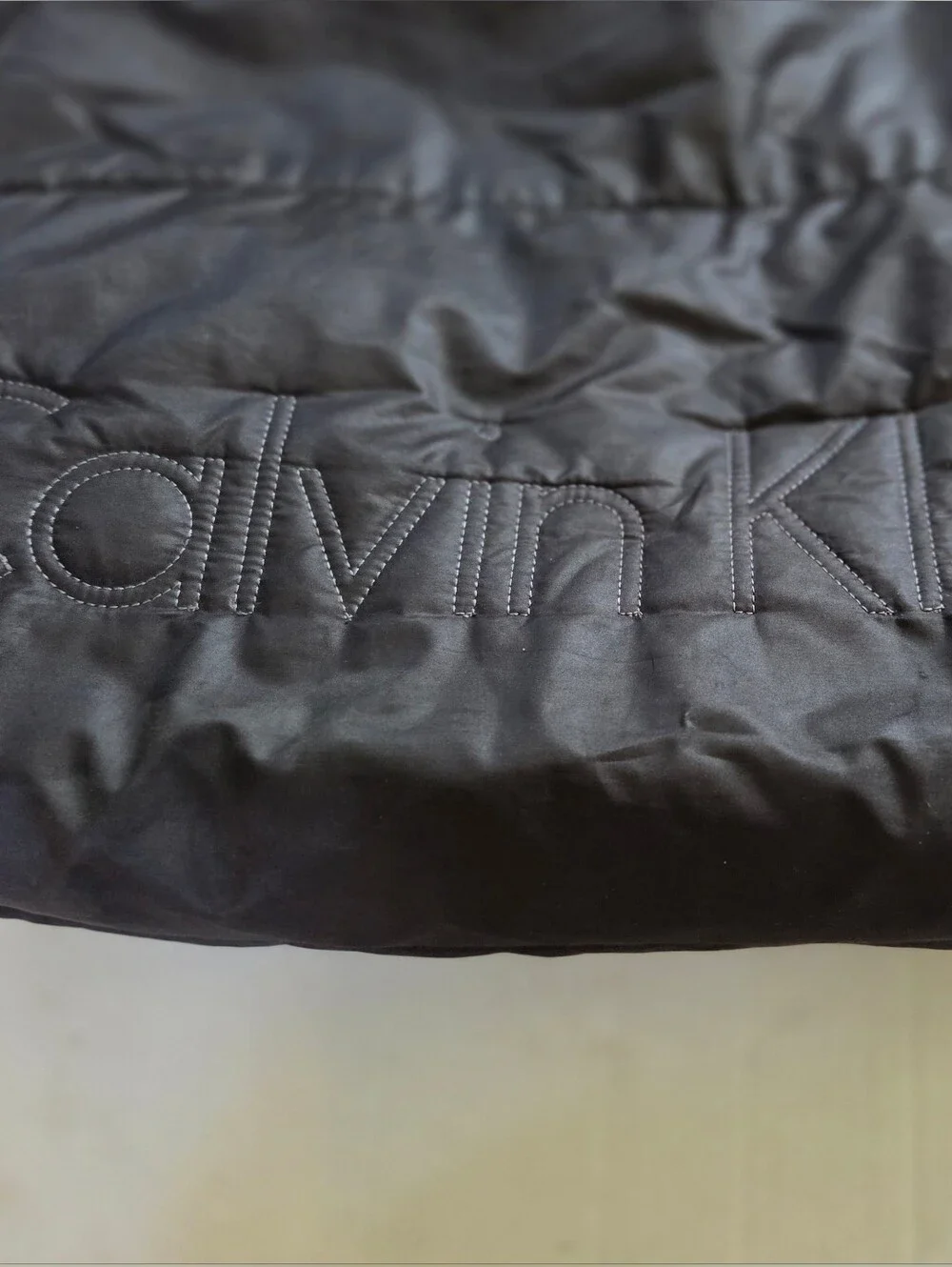 Calvin Klein Black Quilted Logo Tote Bag